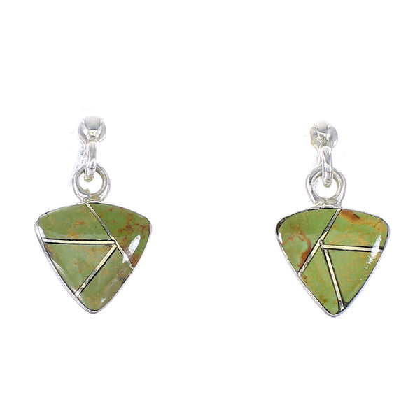 Turquoise Genuine Sterling Silver Post Dangle Earrings AX94915